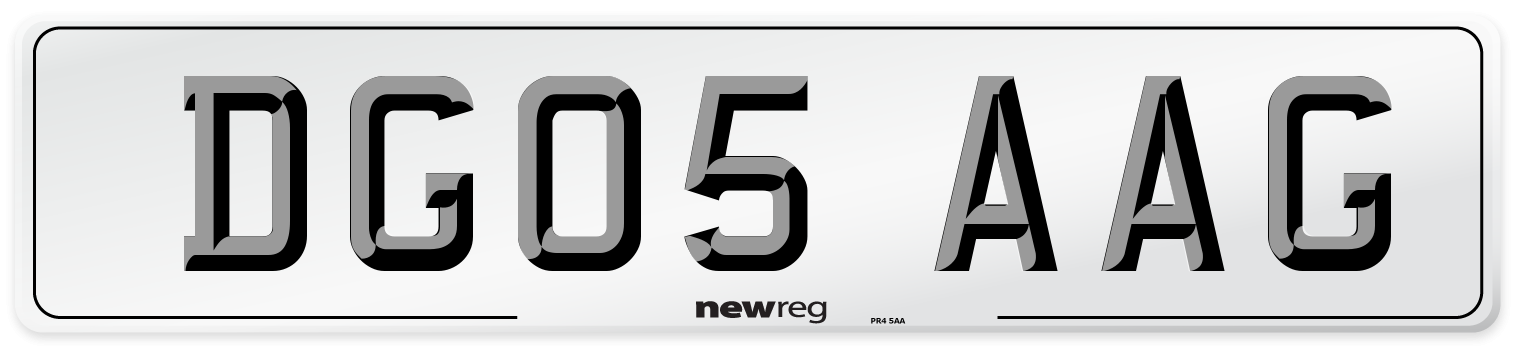 DG05 AAG Number Plate from New Reg